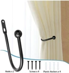 Vrss Black Wall Mount Curtain Drapery Pullback Hooks Simple Style Pack Of 2 New. Price: $12.79.