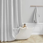 Bttn Gray Boho Farmhouse Shower Curtain, Linen 72"W X 72"L (pack 1), Grey New. Price: $46.90.
