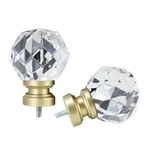 Ilaisihome Decorative Curtain Rod Finials Luxury Crystal-clear Faceted, Gold. Price: $32.84.