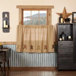 Stratton Burlap Applique' Star Tier Set 36X36 Cotton Rustic Primitive Vhc Brands New. Price: $36.86.