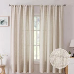 Tollpiz Short Linen Curtains 38"W X 45"L (pack Of 2), Natural New. Price: $20.41.