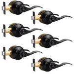 Knobonly 6 Pack Matte Black Privacy Door Levers Interior Handles For New. Price: $119.53.