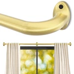 Wrap Around Gold Curtain Rod For Windows 60-120 Inch, Heavy Duty Black... New. Price: $45.22.