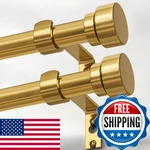 Lootkell 2 Pack Modern Gold Curtain Rods For Windows 48 To 84 Adjustable Length New. Price: $76.14.