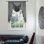 Jade Poke Gray Waterfall Velvet Window Curtain Valance Tassel Swag Rod Pocket 39 New. Price: $87.14.