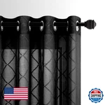 Koufall Black Curtains 63 Inch Length For Bedroom 2 Panels Set Sheer Grommet Win New. Price: $55.04.