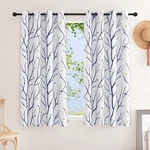 Nicetown Navy Blue Branch White Curtains For Half Windows 63" L, Grommet Top ... New. Price: $45.66.