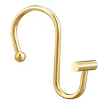 Gold Rust Resistant Metal Shower Curtain Rings, Set Of 12, T-bar Hooks For Sh... New. Price: $17.09.