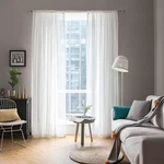 2 Solid Color White Sheer Window Curtains Elegant Voile Panels/... New. Price: $12.07.