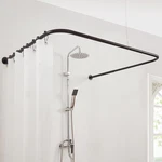 Shaped Shower Curtain Rod, Both Sides: 24"-52", Middle: 31"-47" Adjustabl... New. Price: $50.94.