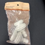 Graber Drapery Wood Pole Ends- 1-3/8" 35MM Rod Pair White Grain New. Price: $15.00.