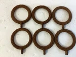 6 Antique 1920'S Iron Curtain Drapery Rod Rings W/eyelet. Price: $12.00.