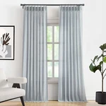 102 Inches Blue Grey Linen Sheer Curtains Pinch Pleat Window For Livi... New. Price: $99.89.