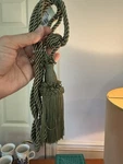 Nos Wrights Curtain & Chair Tie Back 30" Spread W/ 6" Tassel Olive Green New. Price: $8.95.