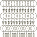 40 Pack Matte Silver Curtain Rings With Clips, Hooks Hangers New. Price: $19.95.