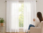White Sheer Window Curtains 2 Panels Voile Rod Pocket Elegant Light Filtering New. Price: $10.25.