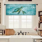 Miyotaa Turtle Ocean Sea Kitchen Curtain Valance 54W X 18H Rod Pocket Coastal Fa New. Price: $49.99.