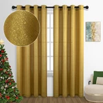 Gold Semi Sheer Curtains 84" L, 2 Panels, Grommet Window, Living Room New. Price: $94.00.