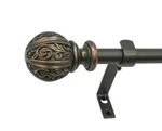 Decopolitan Leaf Ball 5/8" Curtain Rod Set, 86 To 128 Inches, Vintage Bronze New. Price: $36.57.