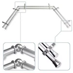 20 In. - 36 Bay Window Double Curtain Rod Satin Nickel With Finial New. Price: $154.26.