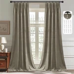 Stangh Camel Beige Velvet Curtains For Bedroom, Pinch Pleat Light Blocking Priva New. Price: $71.80.