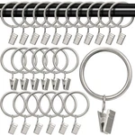 Ofone Curtain Rings With Clips, 24 Pack Metal Matte Silver New. Price: $21.81.