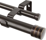 Tonial 1" Heavy Duty Double Curtain Rod 72-144" Classic Finial Bronze Open Box. Price: $39.99.