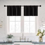 Basement Window Curtains Inch 30"W X 16"L (pack Of 2), Black New. Price: $24.84.