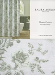 Laura Ashley Walled Garden Green Fabric Shower Curtain 72"X72" Butterflies Chic New. Price: $35.99.