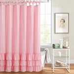 Ds Bath Adjustable Bow-tie Top Pink Ruffle Shower Curtain For Girls Women New. Price: $57.46.