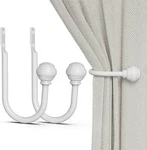 Hion Curtain Holdbacks White 2PCS, Tiebacks Wall Mounted Hooks New. Price: $17.99.