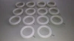 Vintage Graber Wood With Eyelets. 14 Rings. For 1-3/8" Poles. White Open. Price: $18.00.