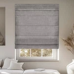 34"X64" Chicology Light Filtering Roman Shade Belgian Denim Open. Price: $18.69.