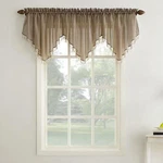 No. 918 Erica Crushed Voile Ascot Beaded Sheer Rod Pocket Curtain Valance New. Price: $24.80.