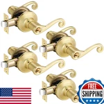 Bonpoly 4 Pack Satin Brass Door Handles Entrance Lever Handlekeyed Alike New. Price: $127.98.