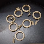 Farmhouse Beveled Curtain Clip Rings Set Of 14 Fits 3/4 Rod Weathered Oak Open. Price: $35.00.