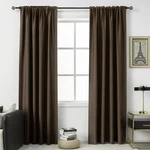 Dualife Brown 120" Blackout Curtains Extra Long Window Drapes Rod Pocket Panel New. Price: $107.49.