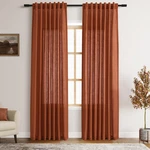 Terracotta Linen Curtains 84 Inches Long 2 Panel Set Back Tab Rod Pocket Rust... New. Price: $47.89.