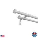 Exclusive Home Topper Double Curtain Rod And Finial Set Distressed White 66-120 New. Price: $52.00.