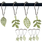 Green Leaf Shower Curtain Hooks Plant Metal Rustproof Nature Rings 12 Pcs New. Price: $25.47.