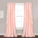 Decor Reyna Ruffle Window Curtain Panel Set, Pair, 54" X 84" L, Blush New. Price: $23.42.