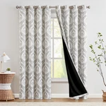 Blackout Curtains 84 Inches Long Grey Damask Medallion Window For Bedro New. Price: $74.99.