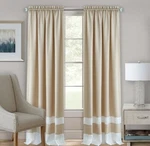 Darcy Rod Pocket Window Curtain Panel - 52X63 Tan/white 1 New. Price: $24.00.