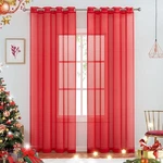 July Joy Semi Linen Look Sheer Curtains For Bedroom, Living Grommet Light New. Price: $38.27.