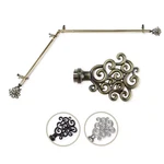 13/16" Dia Adjustable 28" To 48" Single Corner Window Curtain Rod Antique Bra New. Price: $88.99.