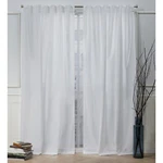 Nicole Miller Ny Faux Linen Slub 54" 96" Window Curtain Panel Set Winter White Open. Price: $15.00.