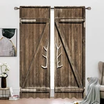 Cinbloo Wooden Door Curtains Rod Pocket Rustic Brown Barnwood Garage Gate New. Price: $53.61.