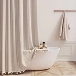 Bttn Extra Long Shower Curtain - 72X90 Striped Boho Chic Linen Fabric Heavy Duty New. Price: $62.99.