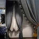 Luxury Poms For Living Room Blackout Velvet 2 Panels Curtains Set... New. Price: $163.79.