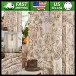 Jinchan Linen Floral Curtains 84" Light Filtering Farmhouse 2 Panels Taupe Beige New. Price: $72.99.